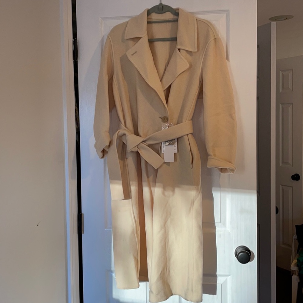 Cream wool blend coat